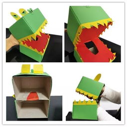 創意親子手工 抽紙盒變身小鱷魚手偶玩具，讓寶寶愛不釋手